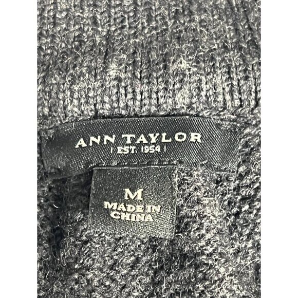 Ann Taylor Merino Wool Women's Medium Cardigan Sweater Ruffled Trim Bow Luxury - Picture 11 of 12